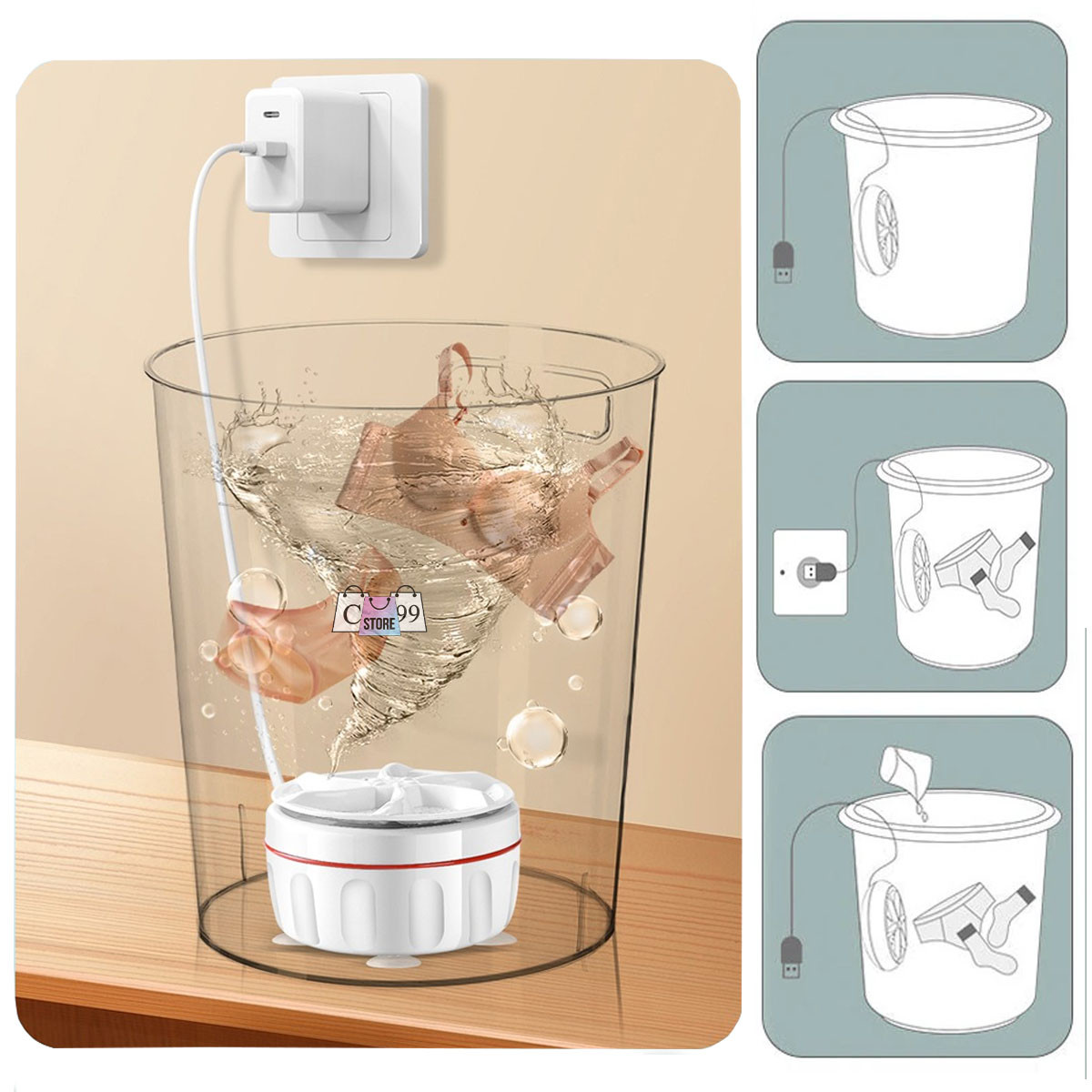 Miniatura 4 de Mini Lavadora Portátil y Recargable